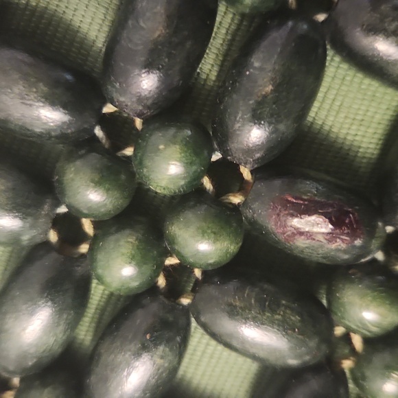 Walborg Vintage Green wood beaded Purse - Picture 12 of 15